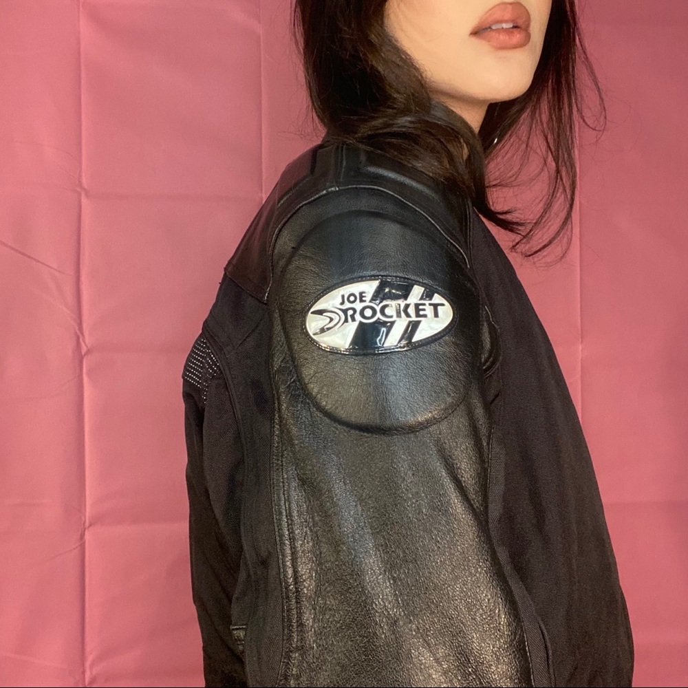 Joe Rocket leather padded motorcycle jacket ⚡️